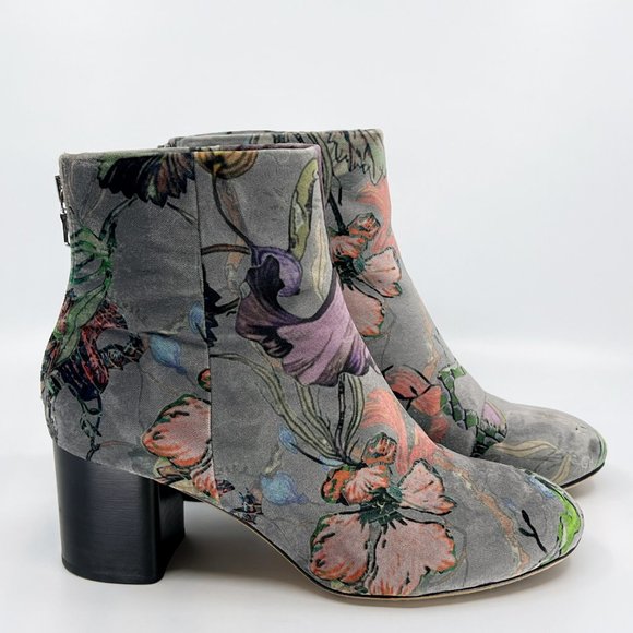 RAG & BONE Drea Floral Velvet Ankle Boot Size 39.5 US 9.5 Box/Dust Cover Italy - Picture 6 of 11